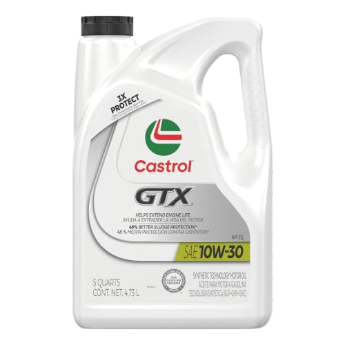 Amazon | Castrol GTX 10W-30 在来型モーターオイル 5クォート 03093